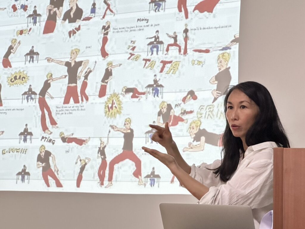 嶺東科大設計學院國際漫畫講座 法籍漫畫名家Caroline DUPUY分享歐美日敘事技法 2 Caroline DUPUYLoo Hui Phang教授分享圖像敘事的重要