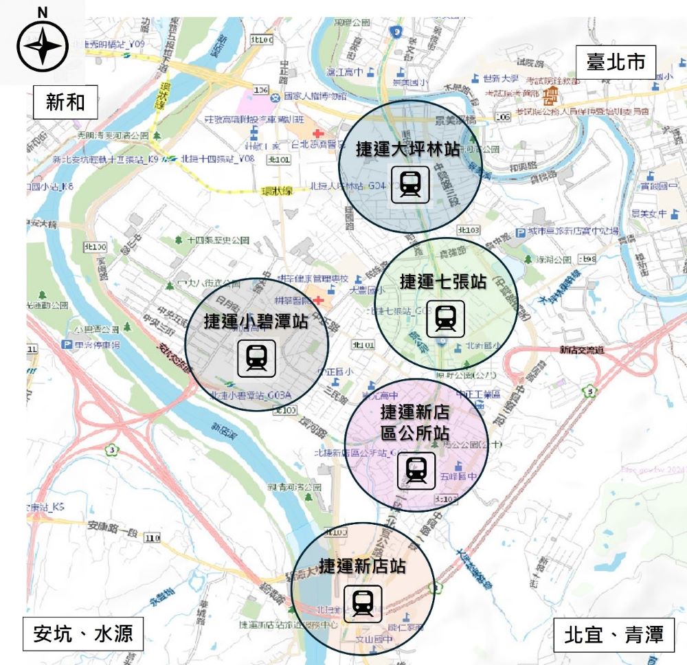 抑制房市過熱七道金牌 捷運新店線交易量腰斬 1 《圖說》捷運新店線沿線生活圈範圍。〈地政局提供〉