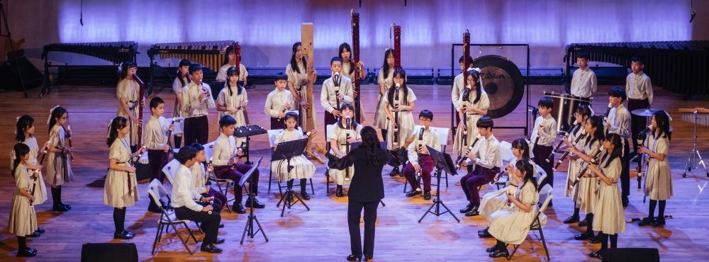 26校團隊千人接力開演 全國舞蹈暨音樂比賽特優展演登場 4 《圖說》青山中小學直笛團。〈教育局提供〉