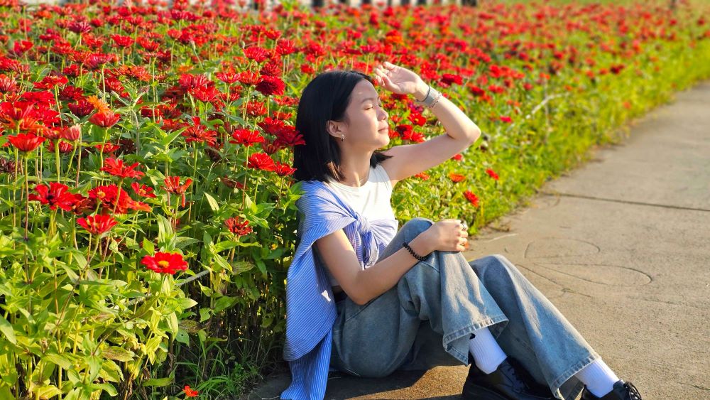 隨便都好玩夯爆全台 新北大都會公園全齡共融好去處 1 《圖說》2025年大都會公園花海充滿百日草、波斯菊及向日葵。〈高灘處提供〉