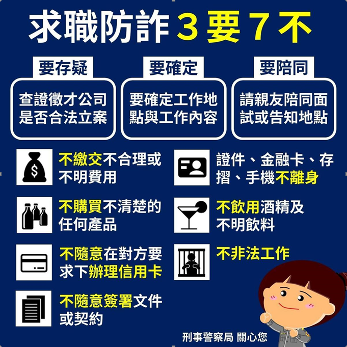 暑期求職要小心 社群平台藏詐騙 1 求職防詐3要7不
