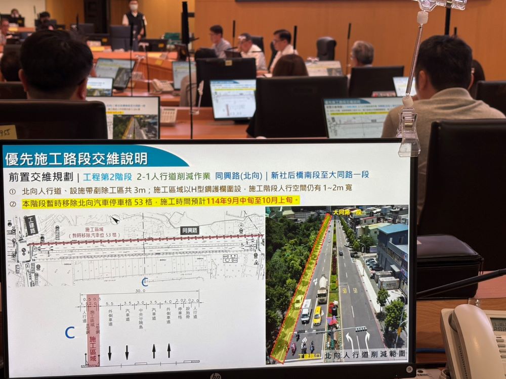 因應捷運汐東線施工 侯:落實及嚴格查核交維策略 1 《圖說》新北市長侯友宜主持7月份道安會報。〈交通局提供〉